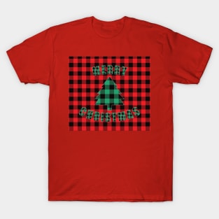 Merry Christmas Buffalo Plaids Christmas Tree T-Shirt